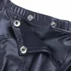 Underpants Sexy Black Matte Faux Leather Boxer Shorts Cock Pouch Panties Sex Gay Men Fetishwear No Peculiar Smell Plus Size S-5XL