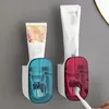 Ensemble d'accessoires de bain, accessoires automatiques, porte-dentifrice étanche, presse-mur mural, support distributeur Transparent