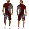 Men s tracksuits modieuze zomer t -shirt shorts set 3D geprinte 2 -delige joggingpak Harajuku streetwear o neck heren 230411