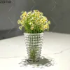 Vases Bright Crystal Vase Terrarium Decor Transparent Glass Flower Pots Decorative Flower Arrangement Desk Decoration Hydroponics Vase P230411