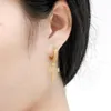 Stud -oorbellen Janry Iced Out Cubic Zirkon Cross Earring for Men Women Hip Hop Gold Silver Color Sieraden Geschenken Verkoop