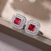 Stud Earrings Woman Square Earring Blue Zircon Earings For Women Vintage 2023 Fashion Women's Wedding Brides