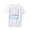 Tissu de mode de créatrice de tissus Ow White Basic Arrow Loose Men's Couple Summer Summer Short Sleeve T-shirt Fashion 1NMSJ