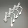 Pipa para fumar Mini cachimba bongs de vidrio Forma de metal colorida Clásico transparente ángulo recto accesorios para cigarrillos de vidrio