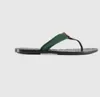 Fashion flip flop sandals Men's and women's sandals Designer shoes Luxury slip sleeve Summer wide flat sole shoes Slider green original shoe box size 35-45