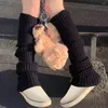 女性の靴下スタイリッシュな冬用快適な甘い女の子リブ付き編み脚カバー保護ブーツ秋の秋のカフス