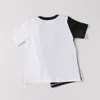 T-shirts Children's clothing t-shirts baby girls and boys' clothing round necks short sleeves fashion children's t-shirts contract colors with patches 230412