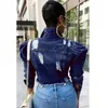 5XL Womens Denim Jackets Fashion Bubble Sleeve Short Coat Streetwear Worn Denim Jacket Tops Designer Mini Jeans