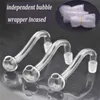 100pcs Hookah Accessories Curved Glass Oil Burner Pipe Smoking Pipes 10mm 14mm 18mm Male Female Bong Adapter Tobacco Nail Bent Shape Design Banger Nails