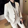 Mens Suits Blazers High Quality S5XL Blazer Vest Byxor Business Casual British Highend Simple Wedding Gentleman Suit Three Piece 231110