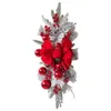 Dekoratif çiçekler Noel çelenk yağma meyveleri ile süsleme merdiveni çelenk led ışıkları ön kapı asılı dekorasyon