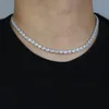 Oval Sparkling CZ Tennis Chain Halsband för män Iced Out Bling Rectangle CZ Hip Hop Classic Jewelry