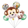 Party Decoration 1Set Cartoon Animal Brown Monkey Air Helium Balloon Zoo Safari Farm Theme Birthday Decorations Kids Baby Shower T301Y