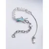Charm-Armbänder Eetit Exquisite Nachahmung von Perlen, quadratisch, blaue Glaskette, handgefertigtes Armband, Armreif, Schmuck, attraktives Damen-Accessoires-Geschenk