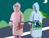 어린이 방수 판초 페이스 커버 만화 비옷 무지개 학교 여행 어린이 빗물 반사 스트라이프 h23-78