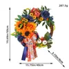 Dekorativer Blumen-Frühlings-künstlicher Sonnenblumen-Kranz für Haustür-blaues Sommer-Blumen-Willkommens-Schild-Wand-Ausgangsdekoration