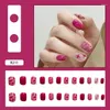 Faux ongles 24 pièces étoile léopard imprimé ongle Patch prune rouge colle Type amovible court paragraphe mode manucure STTX889