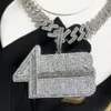 Iced Out Big 4 Ever Payed Lettre Charme Pendentif Collier avec Corde Chaîne Hip Hop Femmes Hommes Plein Pavé 5A Cubique Zircone Boss Hommes Cadeau Bijoux