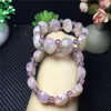 Strand Pink Color Treasure Stone Natural Crystal Armband Körsbärs AGATE Handrad Lucky For Women Armband Fashion Jewelry