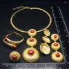 Halskette Ohrringe Set Anhänger Frau Schmuck Platte Gold 24 Karat Original Sommer Est Design Italienisch Festliche Party Hochzeit