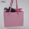 Sac en papier Kraft blanc avec poignée, 3 tailles, 50 pièces, noir, marron, pour emballage, petits bijoux roses, cadeau de fête, 210323287n