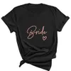 Женская футболка команда невесты Love Heart Frush Aesthetic Smid Squad Tshirt Women Ulzzang Свадебная вечеринка 1SS8 230411