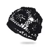 HBP Handmade Hats for Women, Floral Hollowed Out Knitted Handmade Hook Woven Headband Mesh Pullover Hats, Breathable and Elegant Women