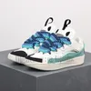 Tasarımcı 90'lar ayakkabı Curb Spor Sneaker Erkek Kadınlar Kabartmalı Deri Kauçuk Düz Platform Moda Scarpe Schuhe Chaussures Dantal-Up Olağanüstü 35-46 Kutu