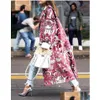 Kadın Yün Karışımları Zarif Sonbahar Sokağı Lady Long Chardian Coats Moda Çiçek Baskı Cep Longsleeve Ceket Kış Kadınlar Blen DHV70