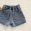 Shorts Summer Children 'Jenim Saias de jeans coreana CULOTTES PLEAT PLELED PLELATE