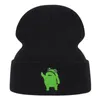 Beanieskull Caps Winter Frog Knit Hat Cotton Embroidery Cartoons Warm Outdoor Women Män Skidstickade Skallies Beanie Unisex Drop 230412