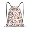 Shopping Bags Otomi Mexican Art Craft Folk Texture Drawstring Backpack Sports Gym Bag For Men Women Mexico Flowers Training Sackpack