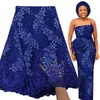 Tissu et couture façon élégante dentelle africaine 5 mètres de haute qualité doux français Tulle mariage nigérian Asoebi femmes robe lacets 230412