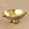 Tallrikar Pure Copper Hand-made Retro Tray Ornament European Style French High-End Home Decoration smycken
