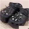 Schoenonderdelen Accessoires Charms Designer Punk Rivets Diy Decoratie Croc Jibz Clogs Luxury Rhinestone Childrens Gifts for Boys en G DHQCA