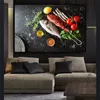 Vegetables Fish Kitchen Canvas Painting Cuadros Modern Scandinavian Restaurant Posters and Prints Wall Art Picture Living Room
