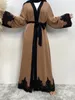 Ubranie etniczne na Bliskim Wschodzie moda Ramadan Patchwork koronkowy długi kardigan muzułmanin dla kobiet Dubai Abaya Maxi Robe Kimono Turkish Islamskie odzież 230411