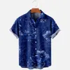 Camicie casual da uomo T-shirt estiva moda uomo Hawaii Stampa 3D Camicia casual casual a un bottone Camicia oversize da spiaggia a maniche corte 230412