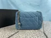 Luxurys Designers Sac Femmes Sac À Main Puffer Bag Denim Flap Sacs Véritable Messenger Bandoulière Chaîne Sac À Bandoulière Femme Bourse Clé Carte Portefeuille 412W3