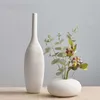 Wazony nordycki ceramiczny biały wazon Wsparcie dla kwiatów Nowoczesne wystrój domu akcesoria dekoracja salonu dekoracja sypialni p230411