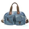 Designer-Casual Tote Bag Light Blue Denim Handbags Female Jeans Shoulder Bag with Long Straps