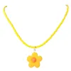 Pendentif Colliers Riz Perle Fleur Collier Femmes Tempérament À La Mode Réglable 066C