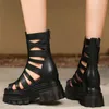 Sandals Summer Pumps Shoes Women Genuine Leather Super High Heels Gladiator Female Open Toe Wedges Fashion Sneakers Casual