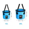 12/20L Handheld Portable Folding Bucket Household Sundries Outdoor Camping Fishing Bucket Waterproof Bucket PVC Car Wash Bucket Bag Household Foot Soak