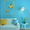 装飾的な置物鉄の壁の彫刻ゴールドメタルパームカンナリーフ装飾寝室のための吊り下げ飾りパーツエル装飾