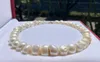 Chains Special Price 15x18mm Natural High Quality White Baroque Irregular Genuine Freshwater Pearl Necklace Jewelry