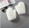 Gants sans doigts chauds d'hiver, fausse fourrure, cintre pour femme, velours épais, peluche unisexe, cuir artificiel