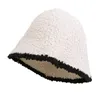 Berets balde chapéu para mulheres inverno quente grosso cordeiro lã bonnet boné panamá pescador bonés slouchy pelúcia crânio beanie