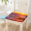 Kudde Sunrise Cloud Mountain Printed Chair Sitting S Bomull Mjuka stolar Dekorativ studentpallkontor Hemdekor Dekor