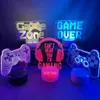 Lampen tinten 3d Night Light Lamp Gaming Room Bureau Setup Decor Table Game Console Icon Sensor Kinderen Kinderbed cadeau Verjaardag Xmas 230411